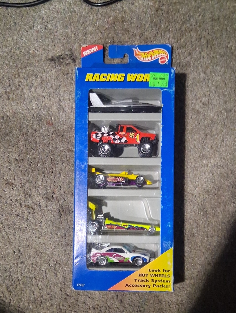 Racing World 4-Pack Toy Cars - Red, Yellow, Purple, White